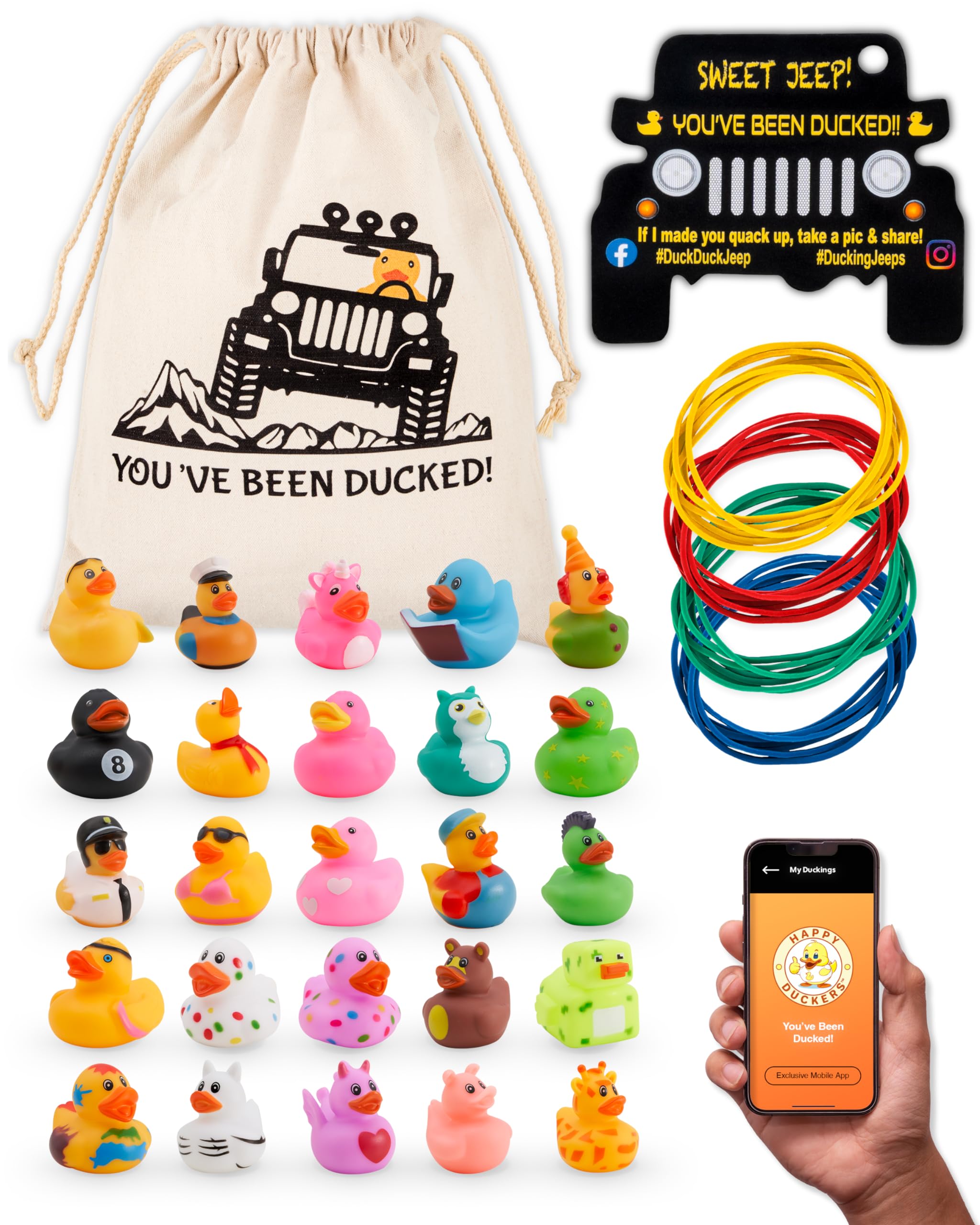 Ducks for Ducking Kit- 76 Piece kit Including Rubber Ducks, Duck